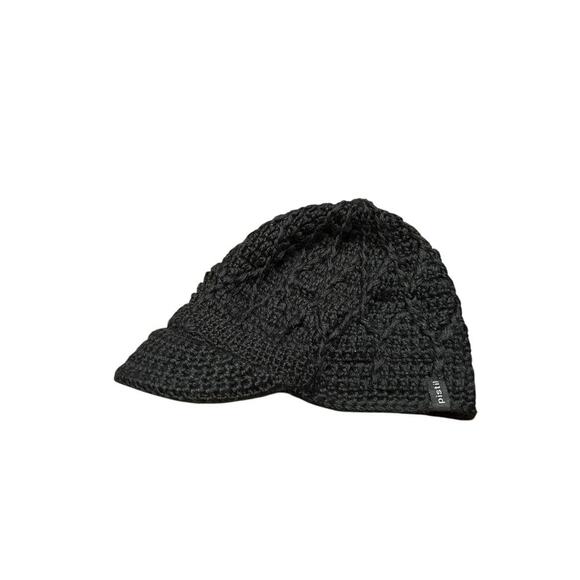 Pistil Jax Brim Cable Knit Inner Fleece Ear Band Short brim women's hat Black - Picture 1 of 7